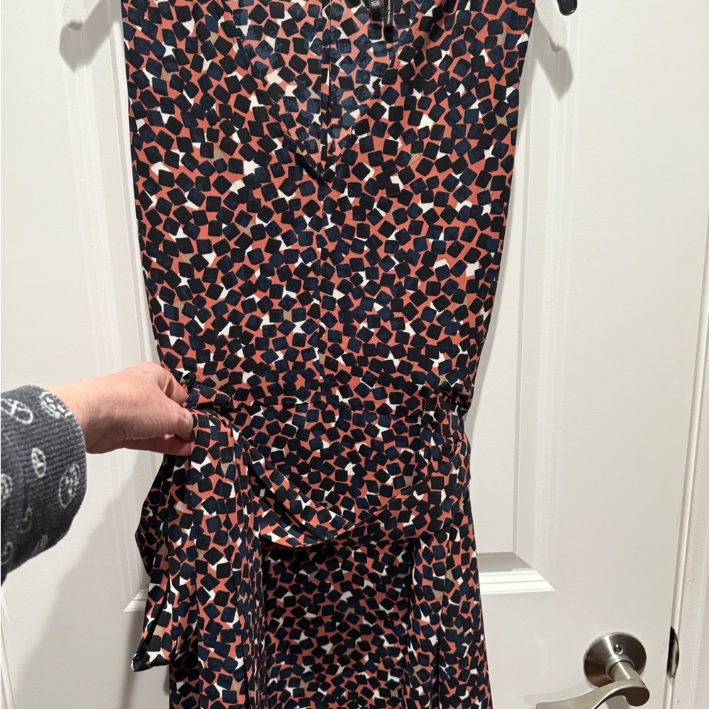 Nic & Zoe Geometric Print Sleeveless Wrapped Dress